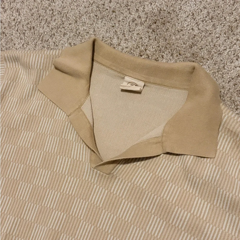 Dandy Del Mar Mens Sebastian Notched Johnny Collar V-Neck Knit Polo Casual Shirt - Picture 8 of 10